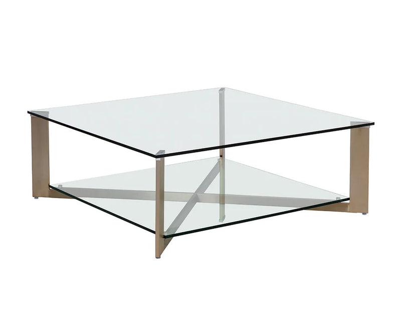 Xavier Steel Framed Glass Coffee Table