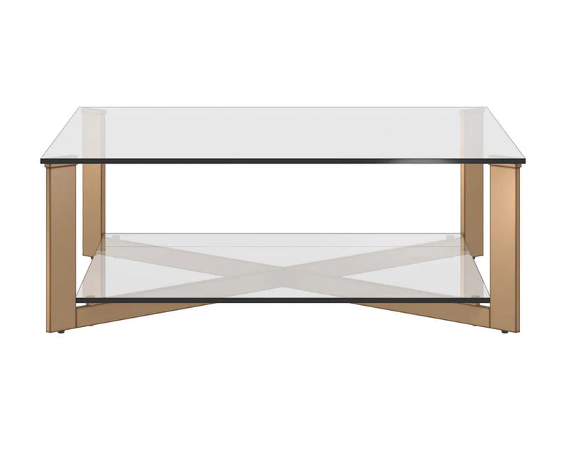 Xavier Steel Framed Glass Coffee Table