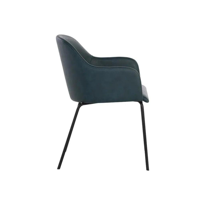 Hensley Leather Upholstered Modern Dining Armchair