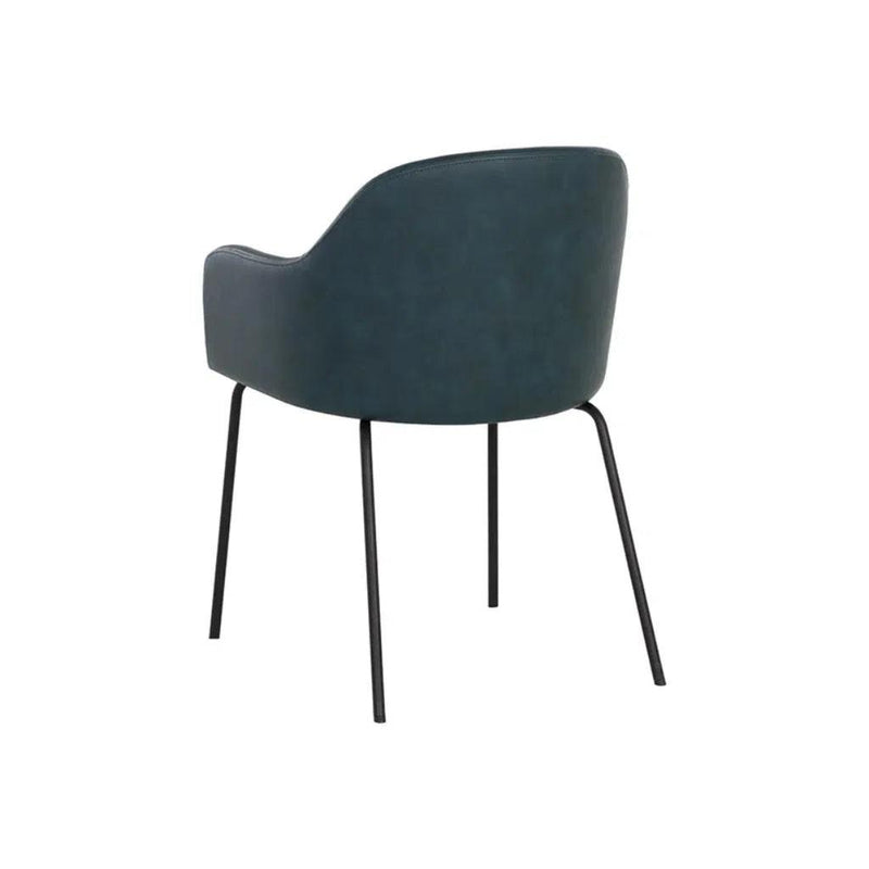 Hensley Leather Upholstered Modern Dining Armchair