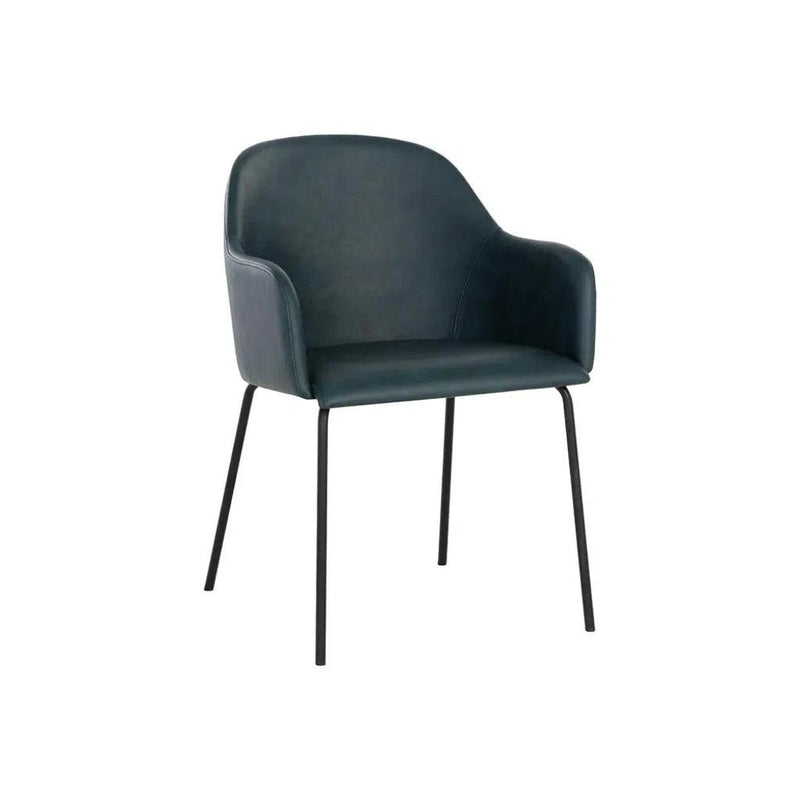 Hensley Leather Upholstered Modern Dining Armchair