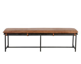 Zancor Bench - Tan Leather with Gunmetal Frame