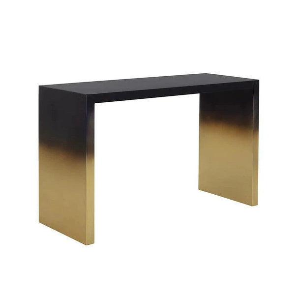 Monaro Console Table Modern Black And Antique Brass Finish