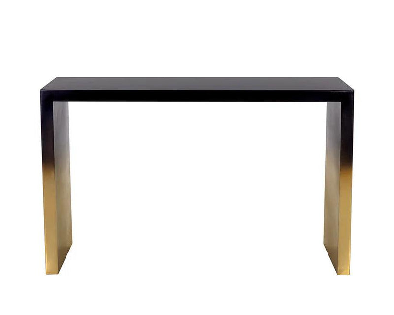 Monaro Console Table Modern Black And Antique Brass Finish