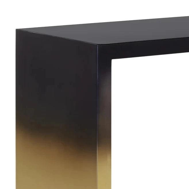 Monaro Console Table Modern Black And Antique Brass Finish