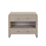 Atherton Wooden Framed Raffia Nightstand