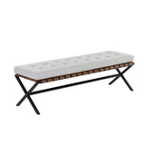 Kenji Leather Upholstered Small Backless Bench