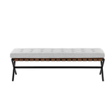 Kenji Leather Upholstered Small Backless Bench