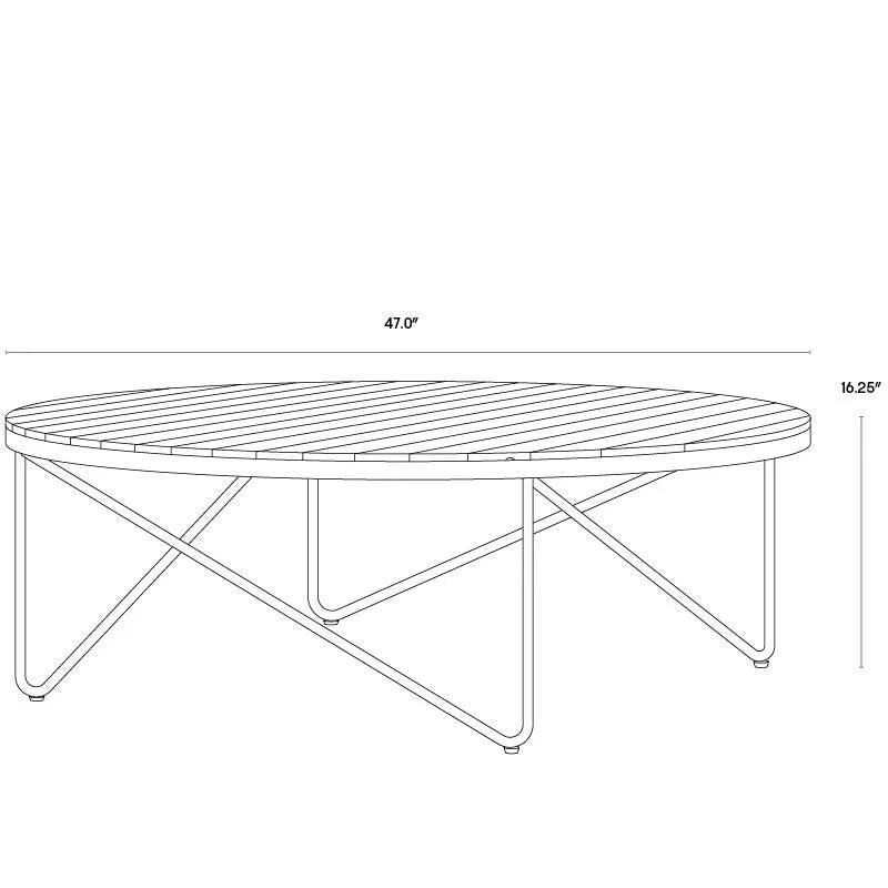 Rimini Coffee Table Modern Teak Wood And Aluminum