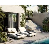 Geneve Cream Fabric Upholstered Outdoor Lounger