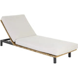 Geneve Cream Fabric Upholstered Outdoor Lounger