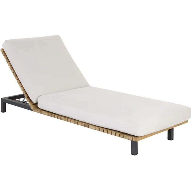 Geneve Cream Fabric Upholstered Outdoor Lounger