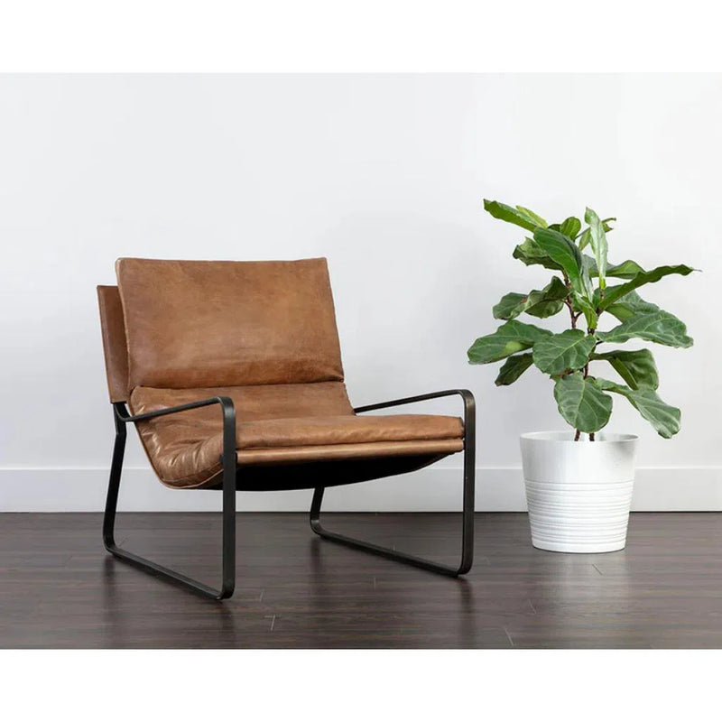 Zancor Leather Upholstered Lounge Chair