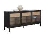 Cecilia Sideboard With Mid-Century Design And Glass Doors