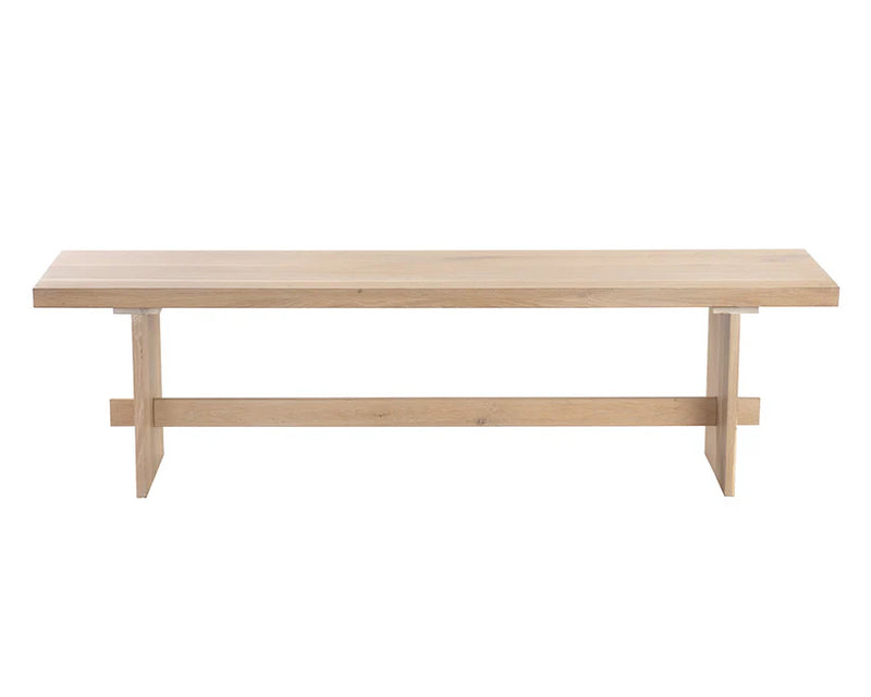 Linus Wooden Mid Century Modern Backless Bench