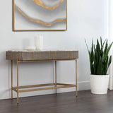 Mauro Console Table With Marble Top And Antique Brass