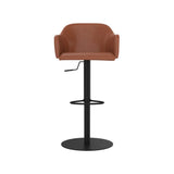 Hensley Leather Upholstered Modern Adjustable Stool