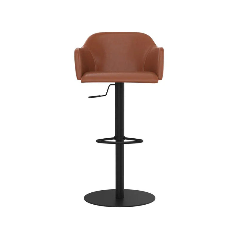 Hensley Leather Upholstered Modern Adjustable Stool