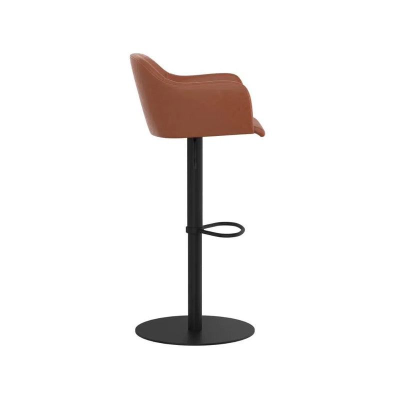 Hensley Leather Upholstered Modern Adjustable Stool