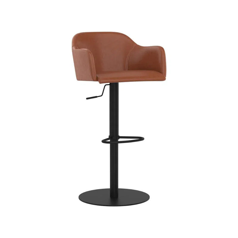 Hensley Leather Upholstered Modern Adjustable Stool