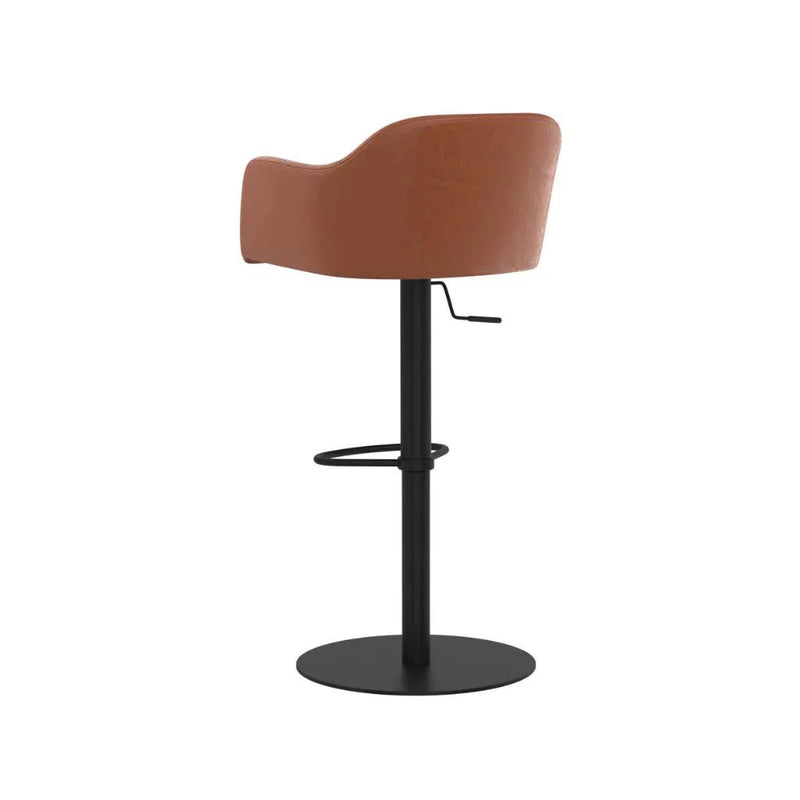 Hensley Leather Upholstered Modern Adjustable Stool