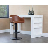 Hensley Leather Upholstered Modern Adjustable Stool