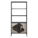 Arlington Bookcase Unique Patina Finish Black Iron Frame