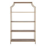 Kessler Bookcase Mid-Century Design With Antique Gold Finish