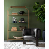 Kessler Bookcase Mid-Century Design With Antique Gold Finish