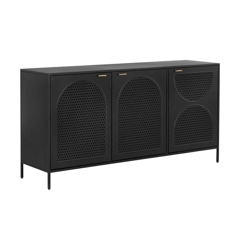 Aziza Sideboard Elegant Metal Frame With Brass Handles