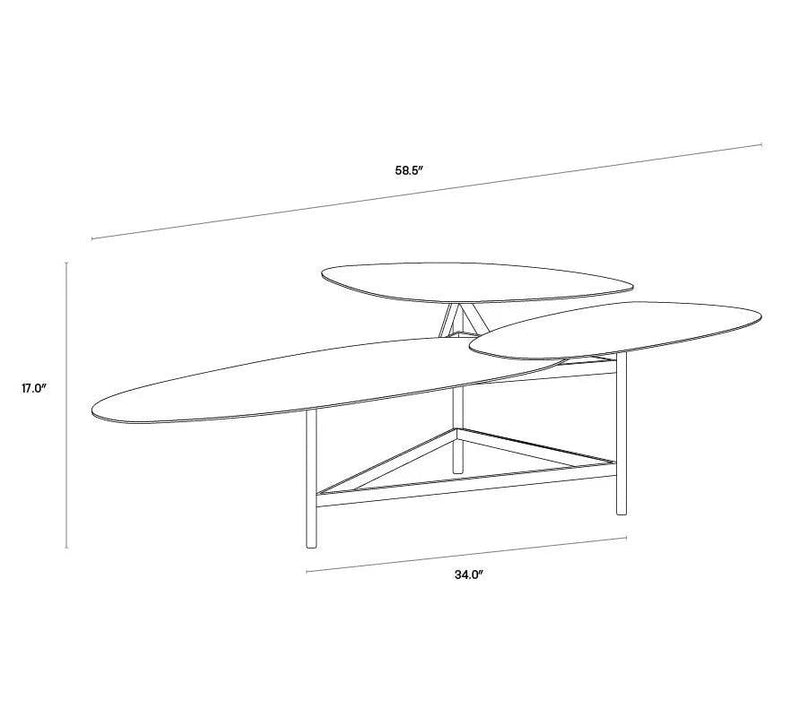 Houda Coffee Table With Unique Antique Brass Finish