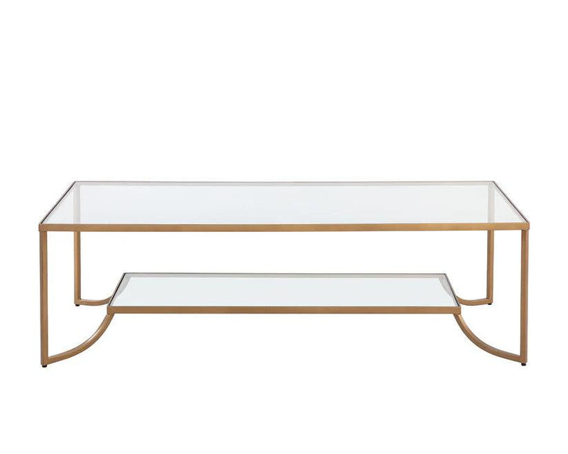 Kessler Coffee Table With Antique Gold Iron Frame