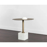 32" Kata Marble Based Iron Round Bistro Table