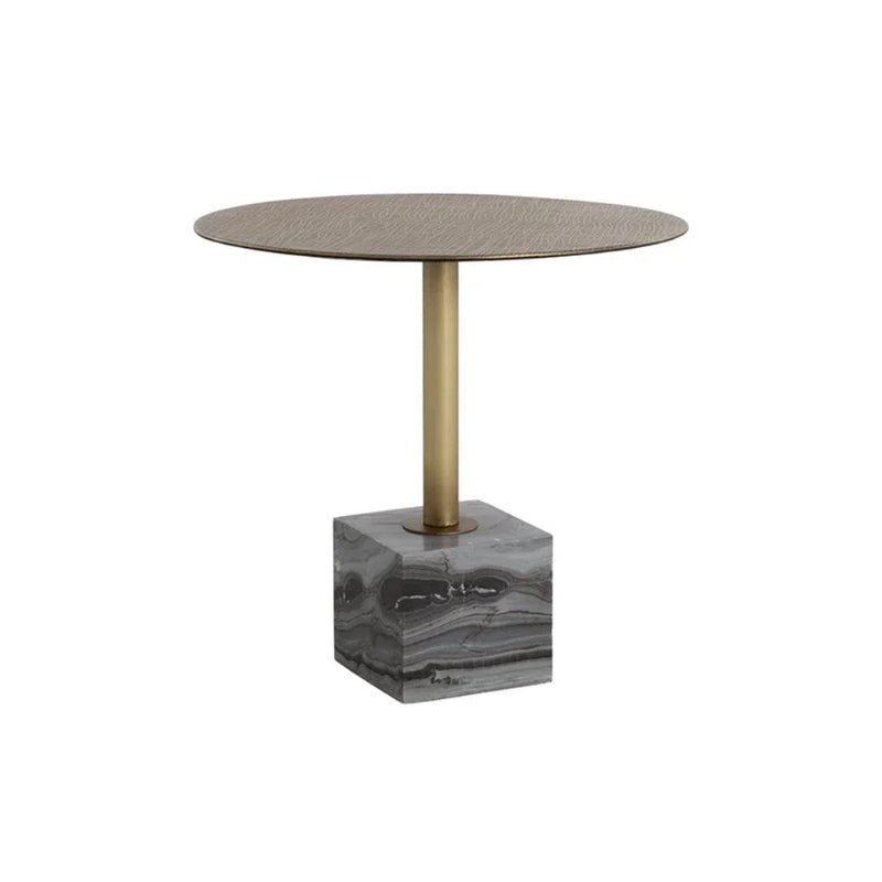 32" Kata Marble Based Iron Round Bistro Table