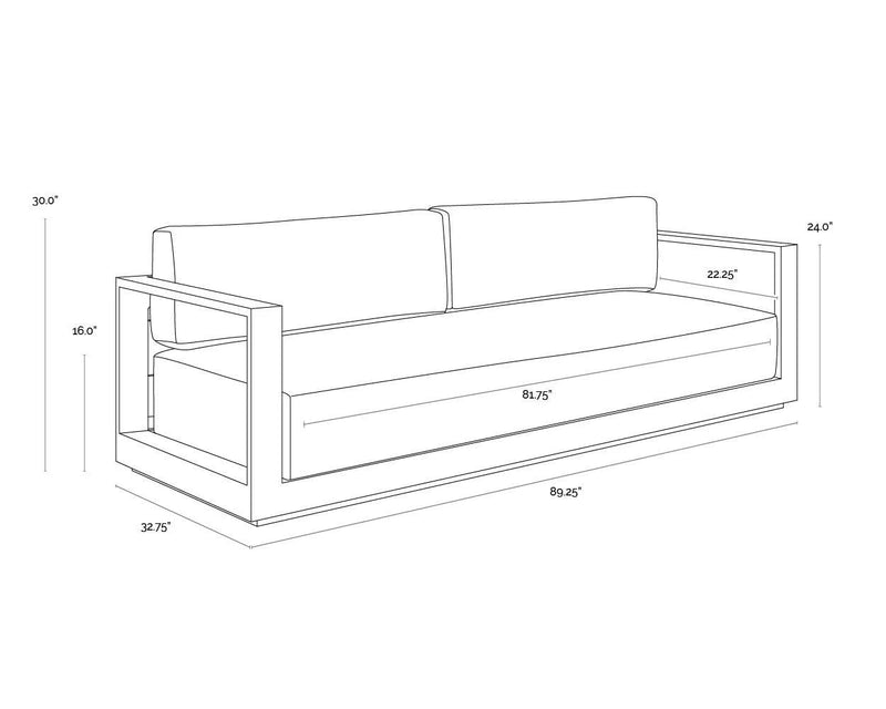 Tavira Fabric With Back Outdoor Sofa