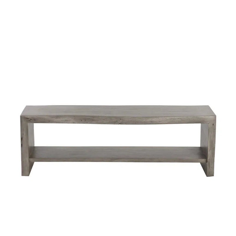 Ridge Waterfall Edge Designed Wooden Backless Bench