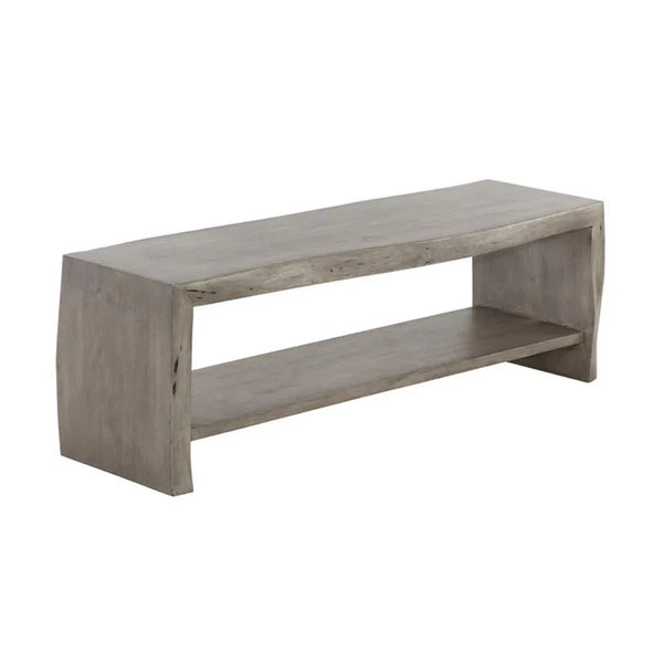 Ridge Waterfall Edge Designed Wooden Backless Bench