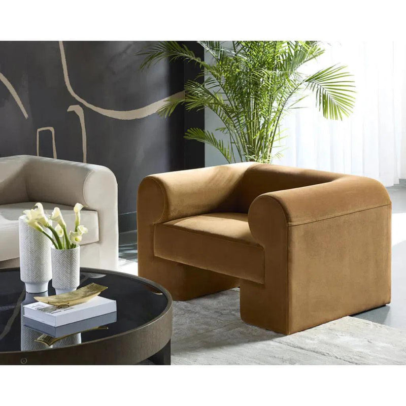 Ionic Fabric Upholstered Armchair