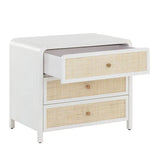 Tierra Nightstand With Soft Closing Drawers and Rattan