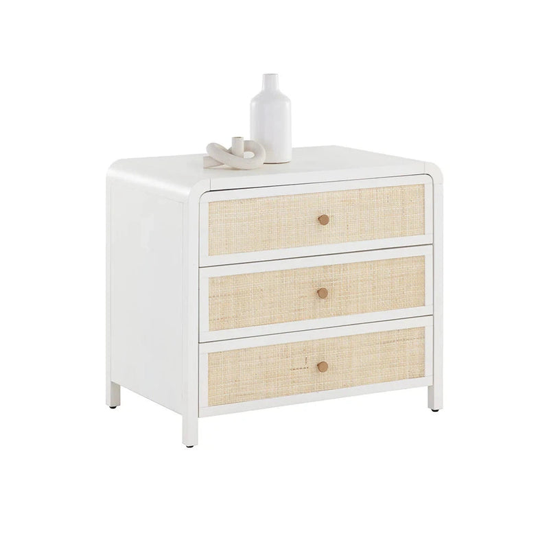 Tierra Nightstand With Soft Closing Drawers and Rattan