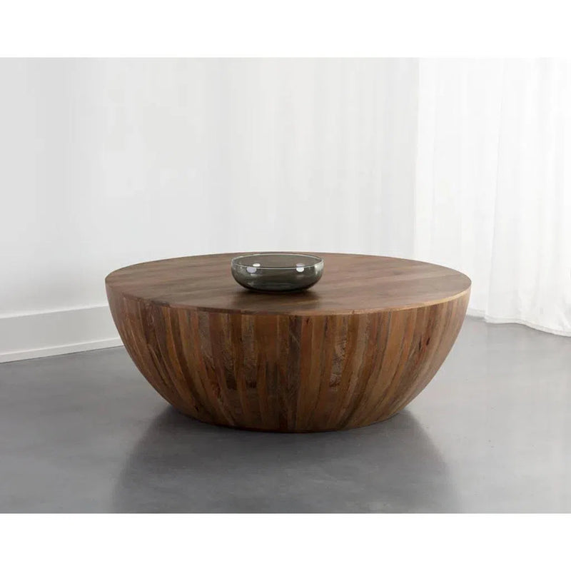 Kinsley Wooden Handcrafted Round Coffee Table