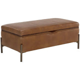 Kael Storage Bench Tobacco Tan Modern Faux Leather