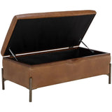 Kael Storage Bench Tobacco Tan Modern Faux Leather