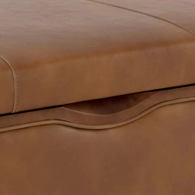 Kael Storage Bench Tobacco Tan Modern Faux Leather