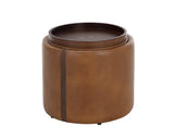 Borelli Leather Upholstered Round Storage Ottoman