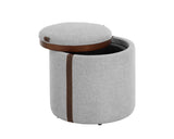 Borelli Leather Upholstered Round Storage Ottoman