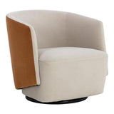 Sarina Swivel Lounge Chair With Velvety Soft Fabric