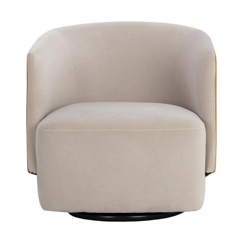 Sarina Swivel Lounge Chair With Velvety Soft Fabric