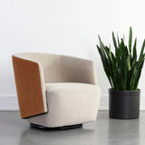 Sarina Swivel Lounge Chair With Velvety Soft Fabric