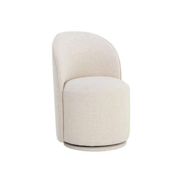 Cavoli Fabric Upholstered Swivel Armless Dining Chair